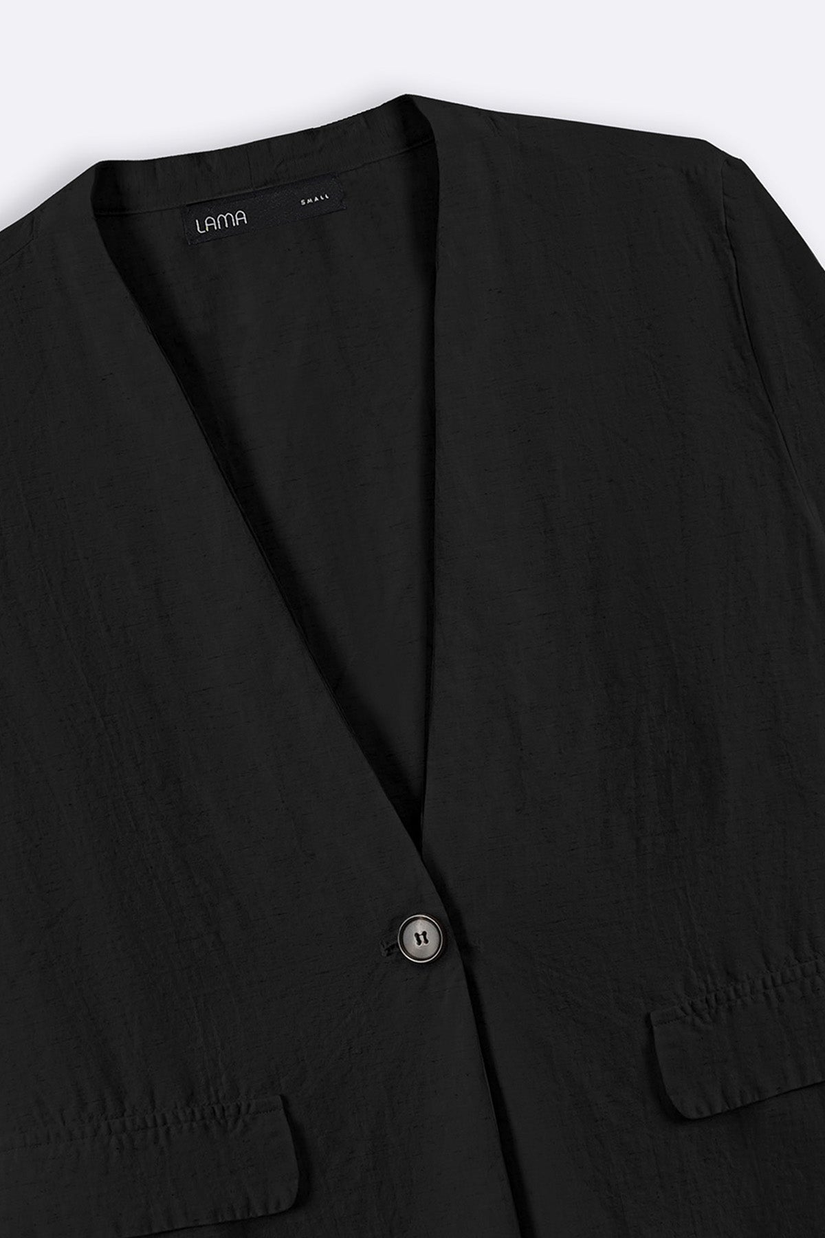 COLLARLESS LINEN BLAZER