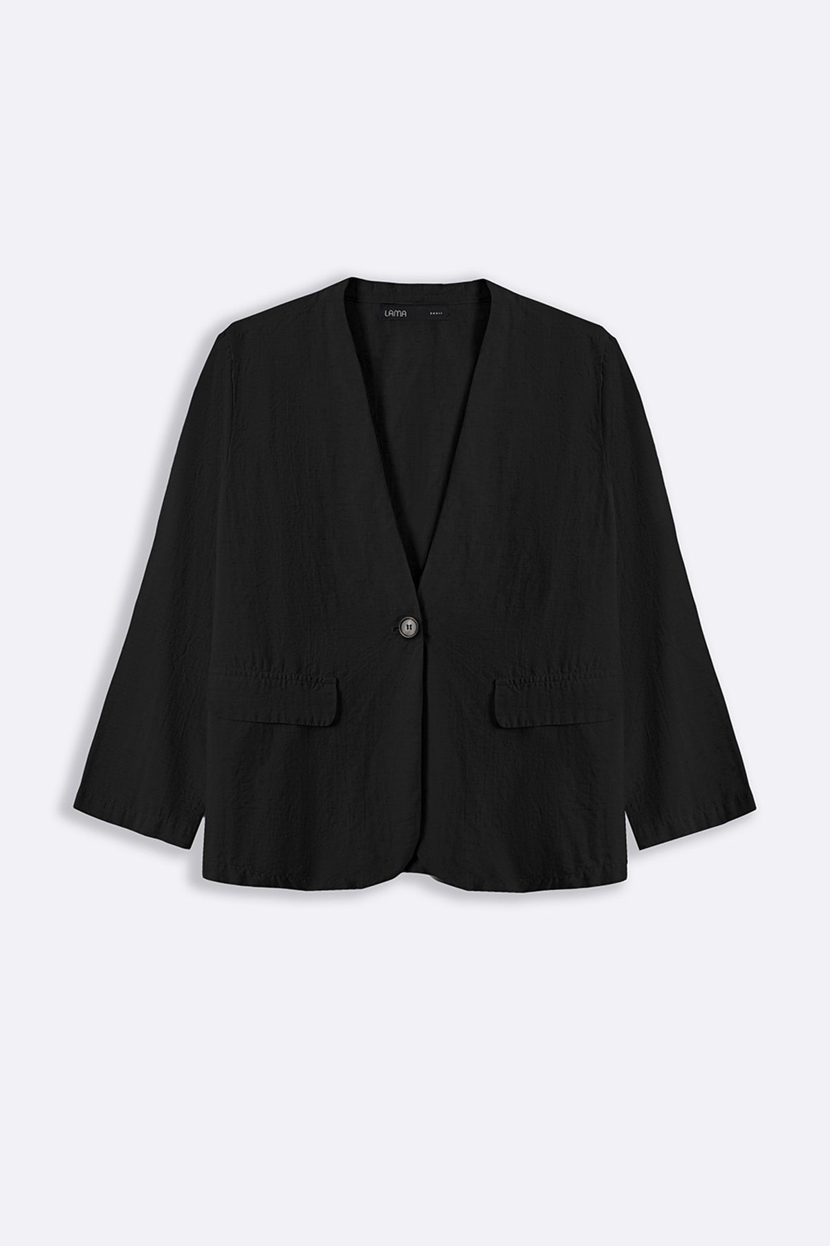 COLLARLESS LINEN BLAZER