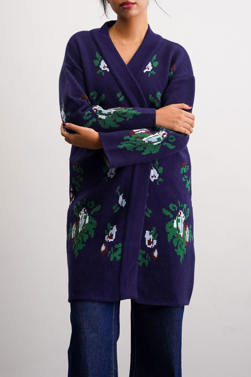 ROSES JACQUARD CARDIGAN