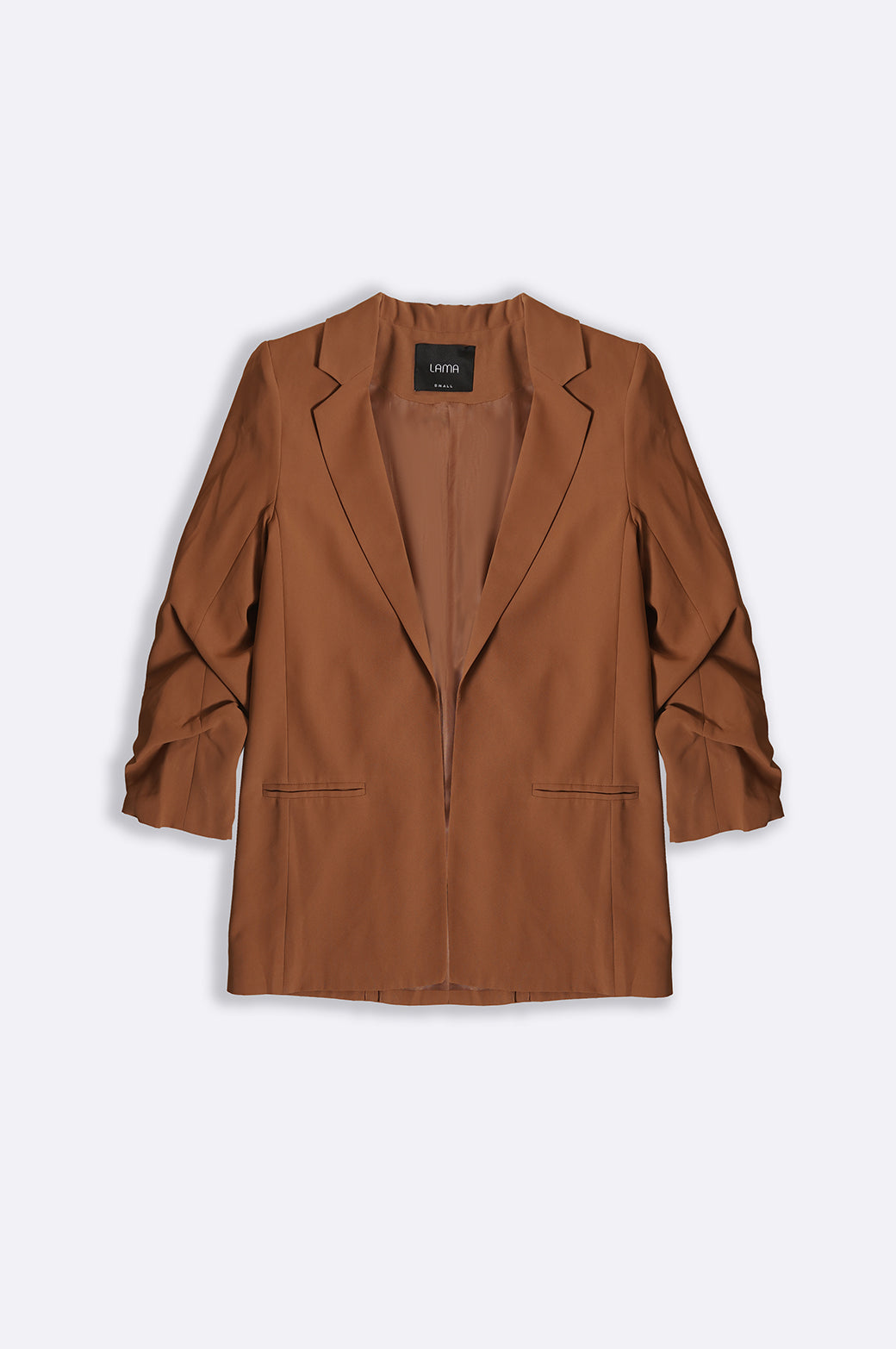 BASIC BLAZER WITH RUCHED SLEEVE