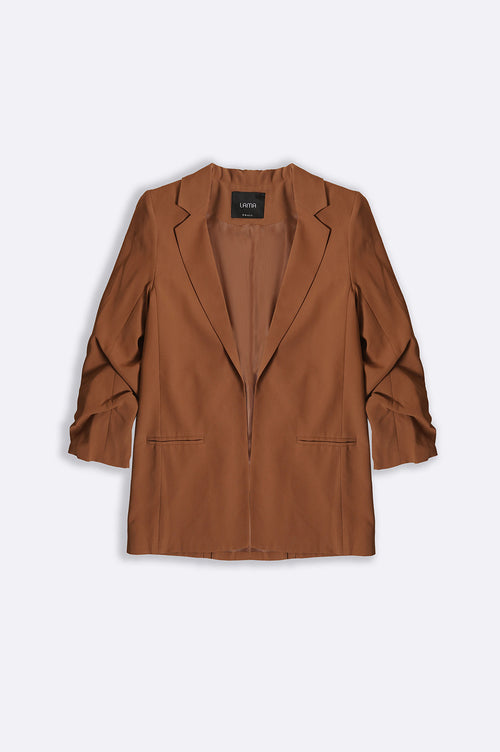 BASIC BLAZER WITH RUCHED SLEEVE