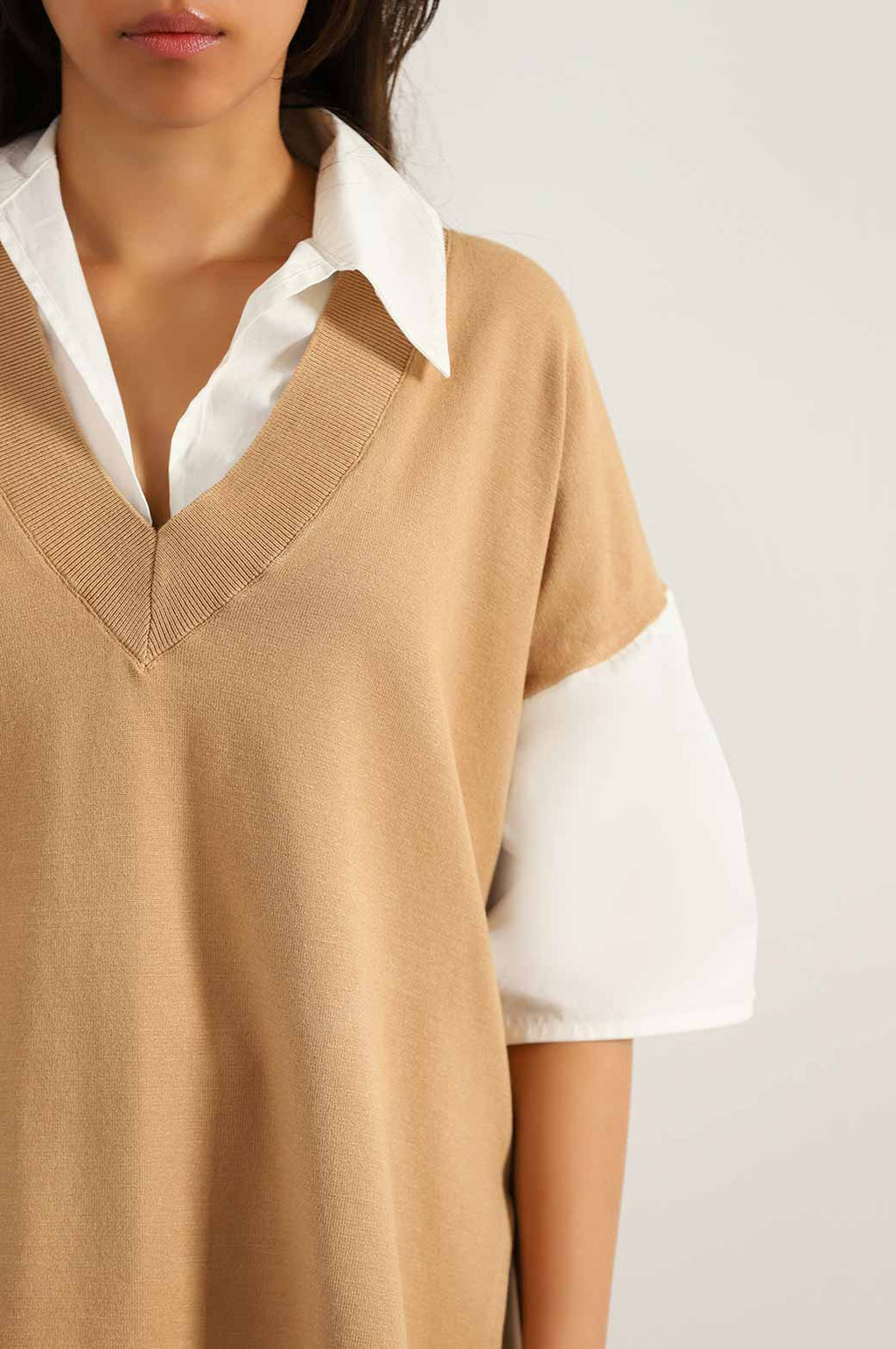 SWEATER WITH ATTACHED SHIRT