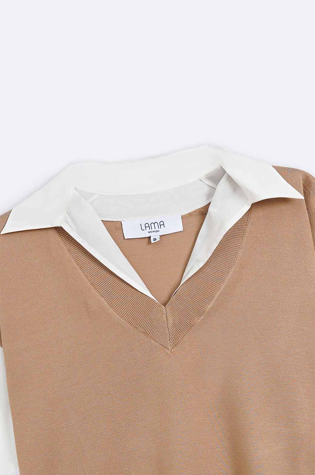 SWEATER WITH ATTACHED SHIRT